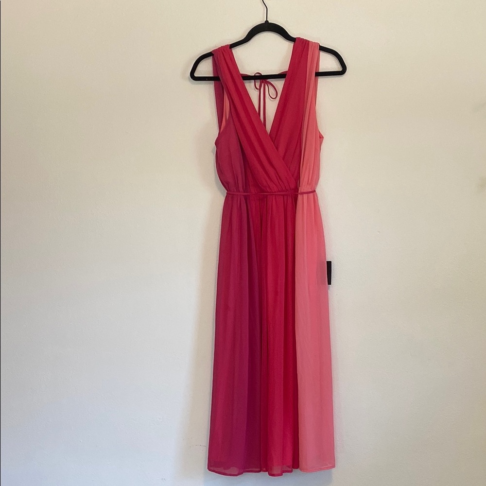 Lulu's Pink Wrap Tie Front Sundress